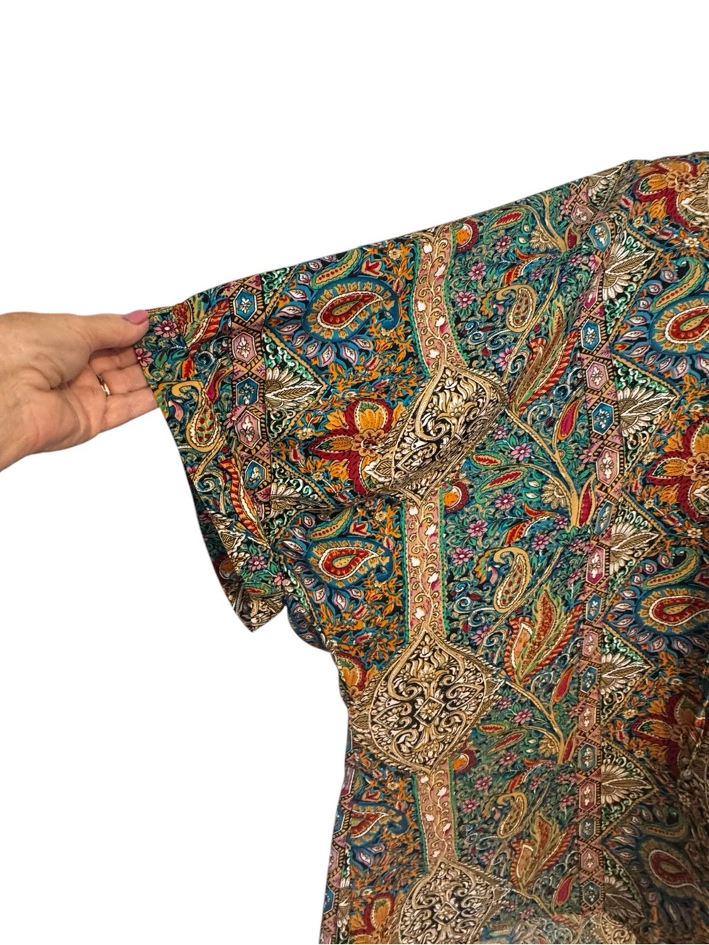 SHEIN Teal Multi Paisley Keyhole Tunic Top  PLUS SIZE:  8X   #C - Picture 3 of 7